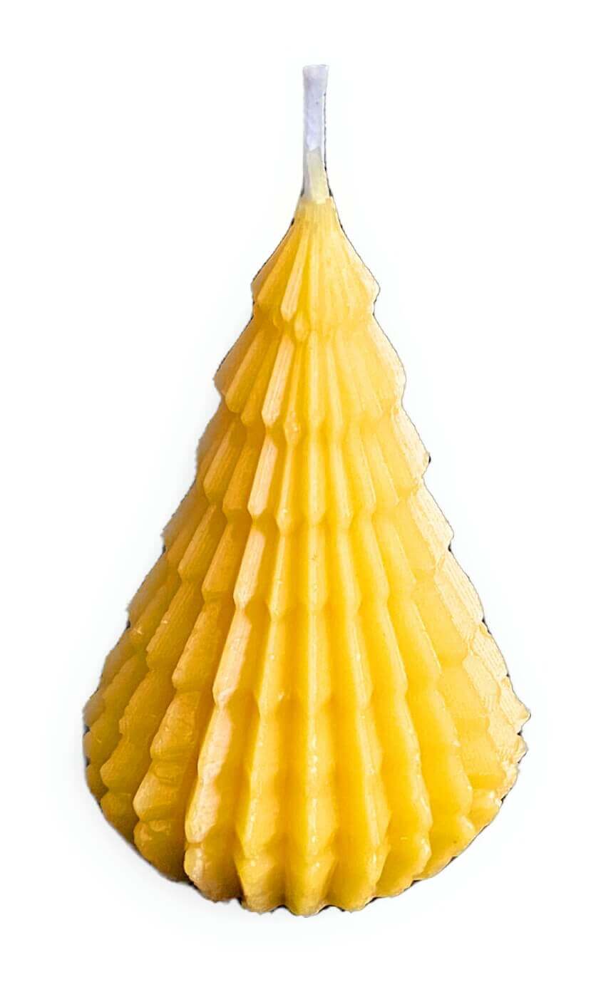 Natural 100% British Beeswax Christmas Tree Candle 80g - Davies a'i Gwmni Cyf