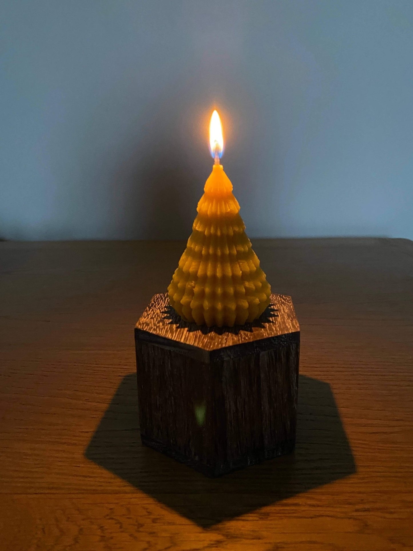 Natural 100% British Beeswax Christmas Tree Candle 80g - Davies a'i Gwmni Cyf