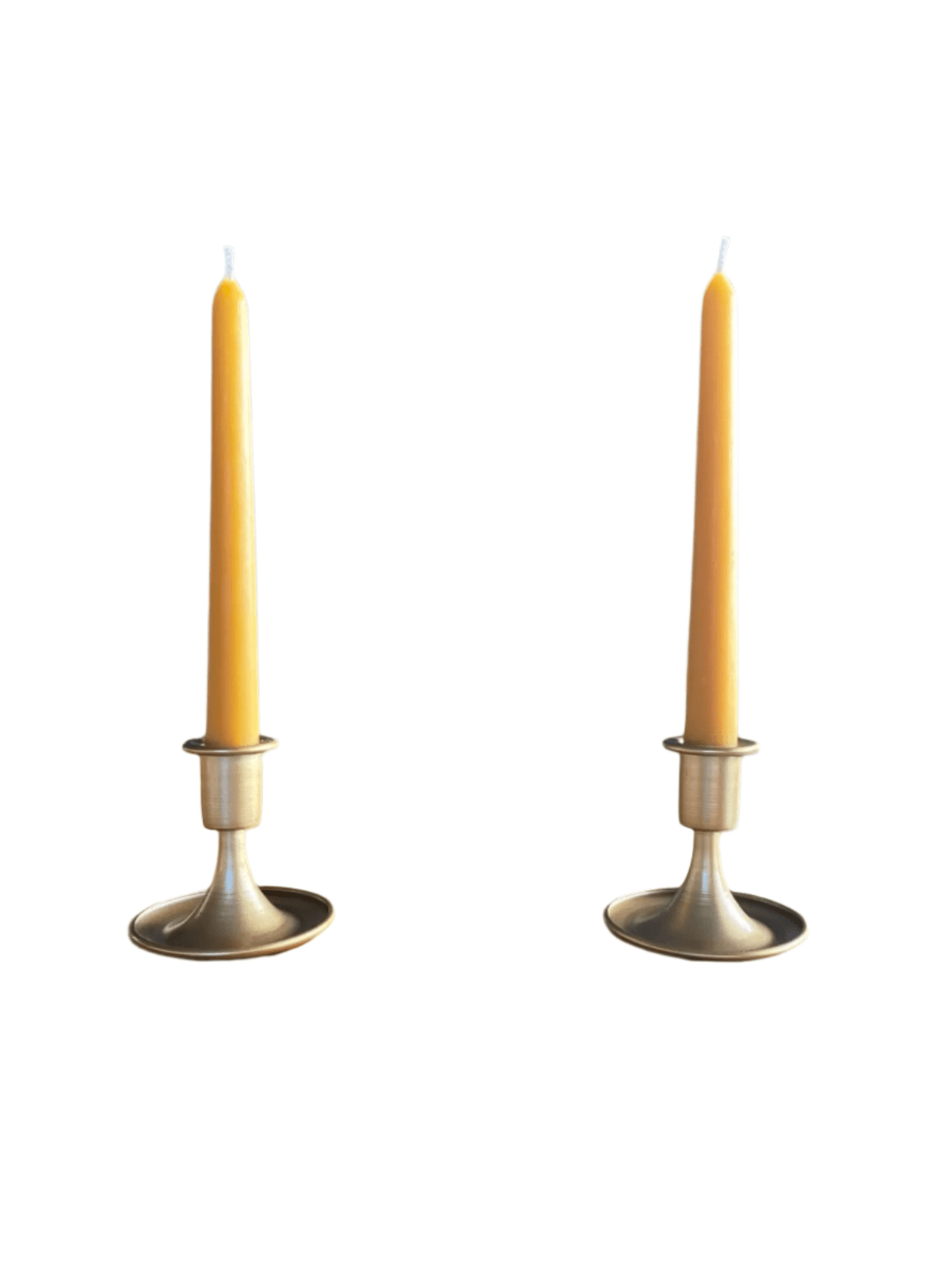 Pair of Taper Beeswax Dinner Candles - Davies a'i Gwmni Cyf